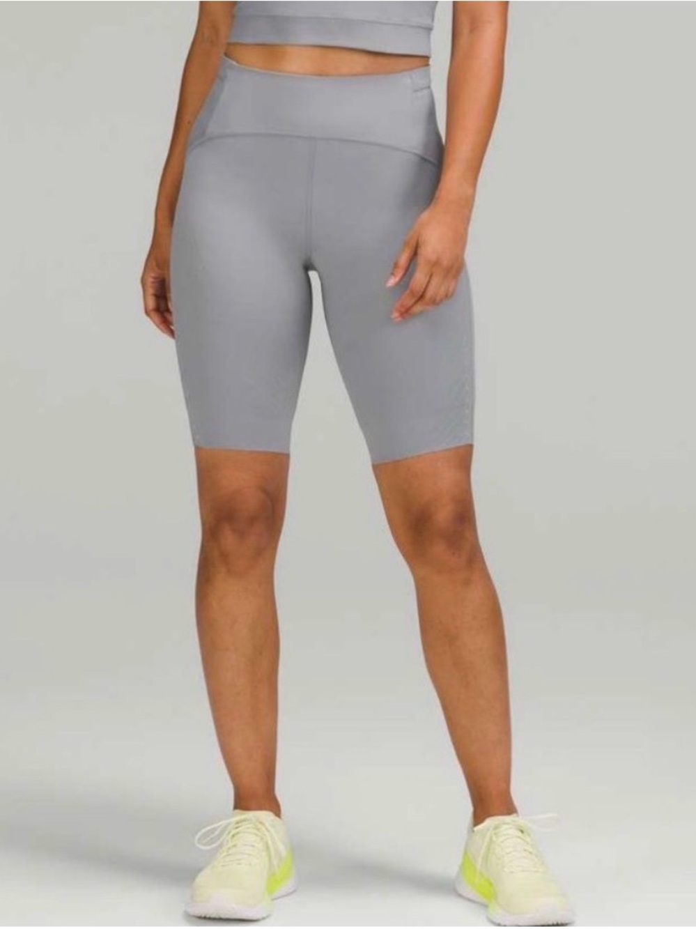 lululemon athletica Light Grey High-Rise Bike Shorts